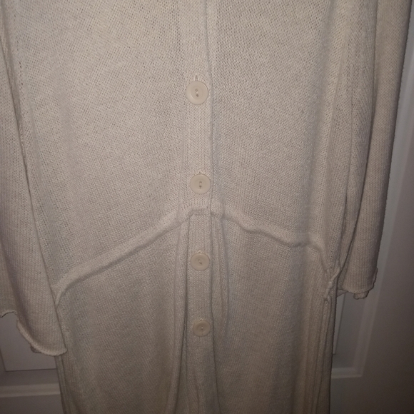 Women's GAP Button Down Knit Cardigan Sweater with Hood Size Medium Cream Color - Picture 3 of 7